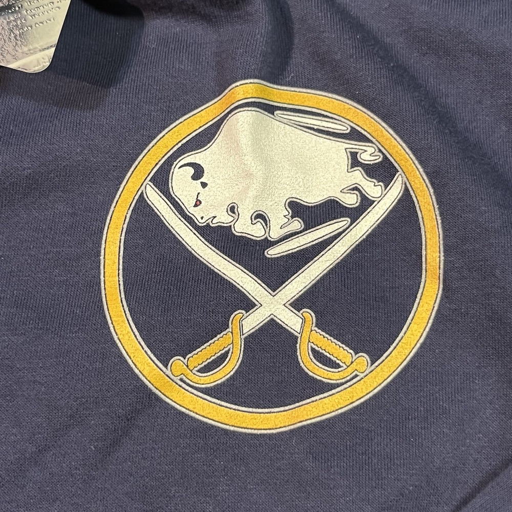 NWT Women's Fanatics Navy Blue Buffalo Sabres Hoodie Retro Logo 26 Dahlin - Picture 3 of 7